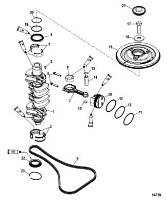 Коленвал, поршни и шатуны 4-Х ТАКТНОГО ПЛМ MERCURY 115 Серийный номер от 01B366823 и выше