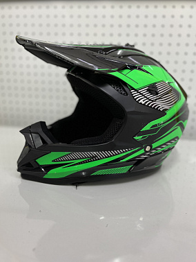 Шлем кроссовый HETOSHI EDX цв. Черно-зеленый р. M