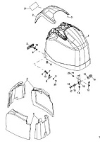 Верх капота 4-Х ТАКТНОГО ПЛМ MERCURY 115 Серийный номер от 01B366823 и выше