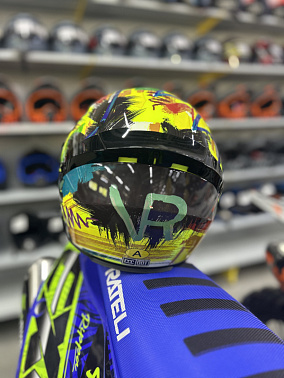 Шлем интеграл HETOSHI XD1-223 цв. Черный с мультипринтом  р. XXL