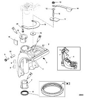 Поворотный кронштейн 4-Х ТАКТНОГО ПЛМ MERCURY 50 Серийный номер от 0P401000 до 0P515896
