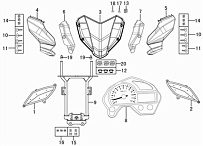 Облицовка  руля МОТОЦИКЛА Racer RC250CK-N Fighter