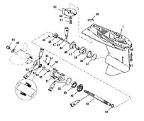 Корпус шестерни, Propeller Shaft - 1.83:1 передаточное число 4-Х ТАКТНОГО ПЛМ MERCURY 60 Серийный номер от 0P153500 до 0P400999